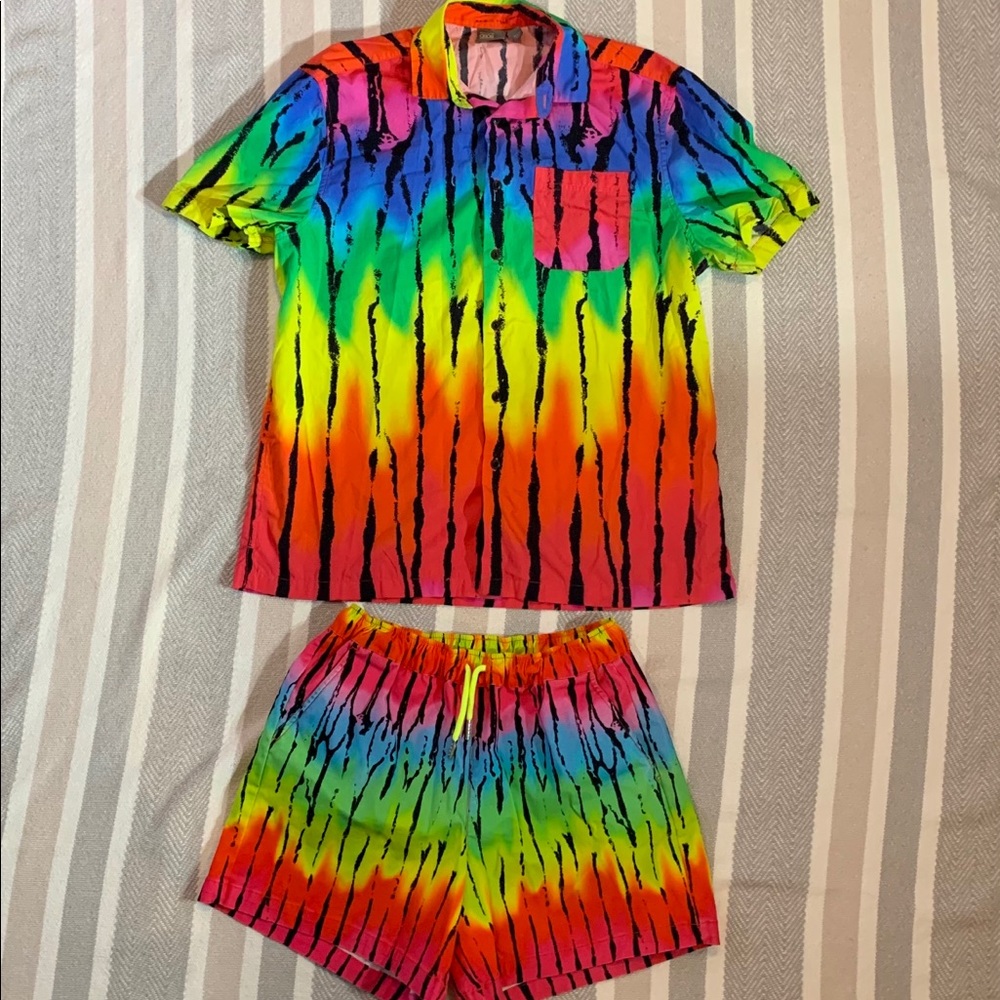 ASOS Rainbow Tie Dye Two Piece Outfit